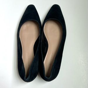 Banana Republic Pointed Toe Black Suede Flats